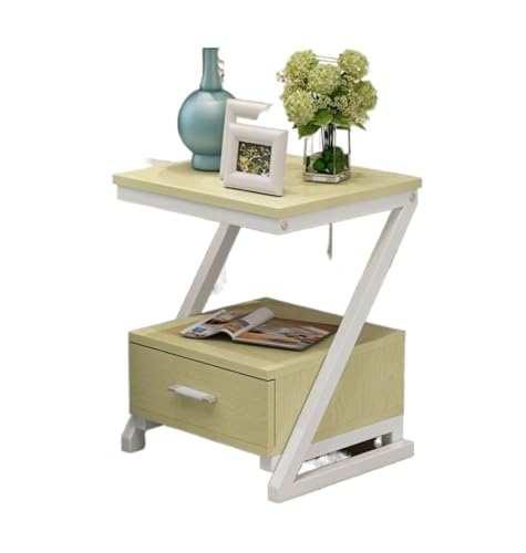 LUTFI Nachttische Einfacher moderner Nachttisch, kreativer Nachttisch, nordischer Schlafzimmerschrank, multifunktional(White Maple Color) von LUTFI