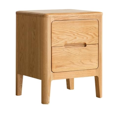 LUTFI Nachttische Holz Einfacher Nachttisch Beistelltisch Moderner Nachttisch Schlafzimmer Spind Doppelte Aufbewahrungsschublade(Wood Color) von LUTFI