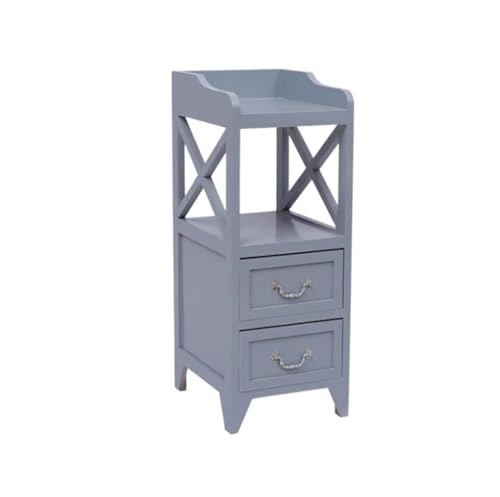 LUTFI Nachttische Moderne Nachttische mit 2 Schubladen aus Holz, praktische Möbel for Schlafzimmer(Gris,25 * 30 * 66cm) von LUTFI