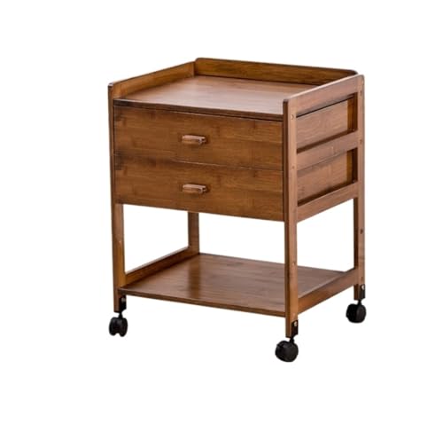 LUTFI Nachttische Nachttisch aus Holz, beweglicher Nachttisch, einfacher Spind, modernes Schlafzimmer, multifunktional(Walnut Color,46.5 * 38 * 57cm) von LUTFI