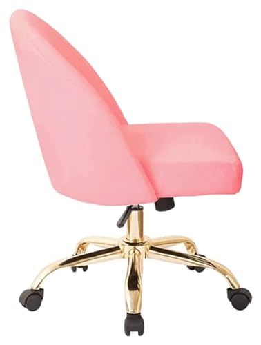LUTFI Schreibtischstuhl Ergonomischer Bürostuhl, höhenverstellbarer Schreibtischstuhl, 360° drehbarer Computerstuhl, bequemes, festes Sitzkissen Konferenzraum (Color : Pink) von LUTFI