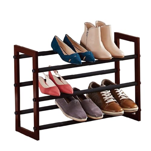 LUTFI Schuhregale 3-stufiges Schuhregal for den Haushalt, multifunktionales, einziehbares Schuhregal, Aufbewahrungsorganisator for den Eingangsbereich Wohnzimmer(Brown) von LUTFI