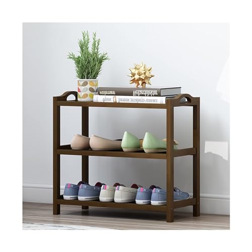 LUTFI Schuhregale Mehrschichtiges, wirtschaftliches Schuhregal, Schuhschrank for Zuhause, Bambus-Schuhregal, Aufbewahrungs-Organizer for den Eingangsbereich Wohnzimmer(3 Layers-70cm) von LUTFI