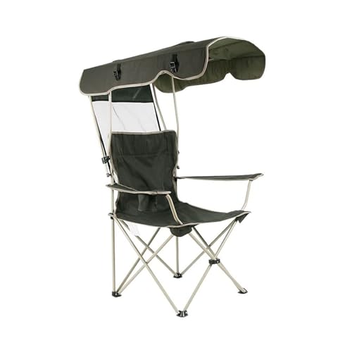 LUTFI Stühle Outdoor-Campingstuhl, tragbarer Klappstuhl, mit Sonnenschirm und Getränkehalter, kann 330 Pfund tragen, Camping, Wandern, Reisen Picknick von LUTFI