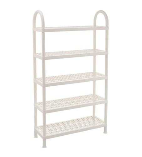Schuhregale Mehrschichtiges Schuhregal aus Kunststoff, Lagerregal, moderner, minimalistischer Schuhständer for zu Hause, for schmale Eingangsbereiche, Flure, Schuhregal Wohnzimmer(55 x 20.3 x 95.8cm) von LUTFI
