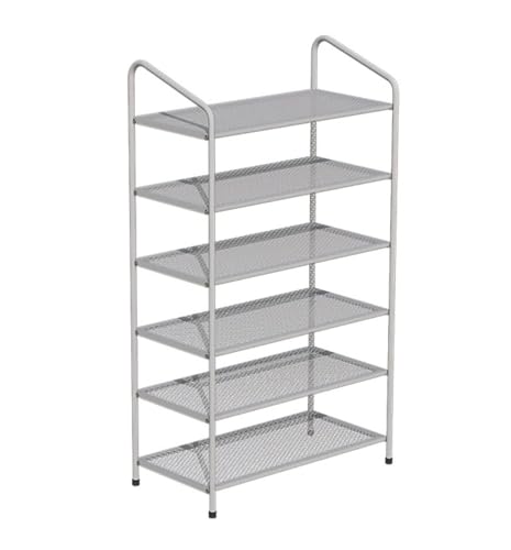 Schuhregale Schuhregal aus Metall, Eisengeflecht, multifunktionale Aufbewahrung, Organizer, Regale, Schuhständer for Wohnzimmer, Eingangsbereich, Schuhregal Wohnzimmer(Blanc,3 Tier: 65*26*45cm) von LUTFI
