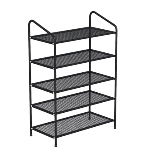 Schuhregale Schuhregal aus Metall, Eisengeflecht, multifunktionale Aufbewahrung, Organizer, Regale, Schuhständer for Wohnzimmer, Eingangsbereich, Schuhregal Wohnzimmer(Noir,6 Tier: 65*26*92cm) von LUTFI