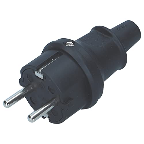 LUTH Premium Profi Parts Schukostecker Vollgummi für Leitungen bis H 07 RN-F 3x1,5mm² schwarz kompatibel mit Bachmann von LUTH Premium Profi Parts