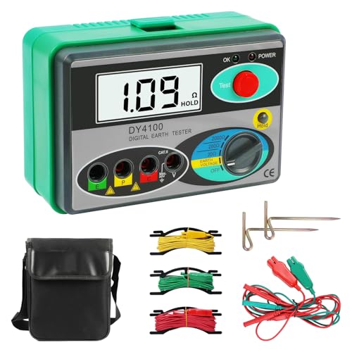Ground Resistance Meters, Digital Earth Ground Resistance Tester 0~2000Ω Earth resistance tester AC Ground Voltage Tester Overload Protection, Data storage, low battery reminder Ohm Meter Ground Resistance Meters, Digital Earth Ground Resistance Tester 0~2000Ω Earth resistance tester AC Ground Voltage Tester Overload Protection, Data storage, low battery reminder Ohm Meter von LUTIFIX