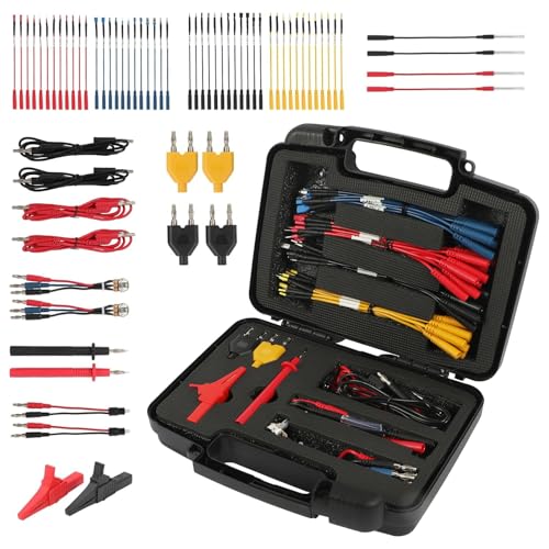 68PCS Multimeter Test Leads Kit, Automotive Circuit Test Lead Kit with Replaceable Wire Piercing Probes, 32A/1000V Alligator Clips Terminals,Acicular Probe,Banana Plug Adapters,Volt Meter Leads von LUTIFIX