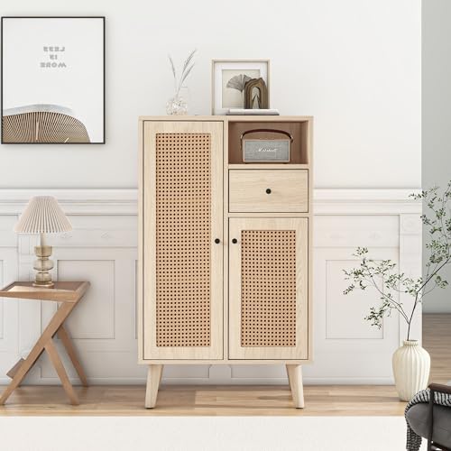 LUTUTU Esszimmer Wohnzimmer Sideboard Kommode Stehschrank Aufbewahrung Sideboard TV-Tisch mit Türen und Schubladen mit großem Stauraum Breite 60 cm (Eiche Nr. 2) von LUTUTU