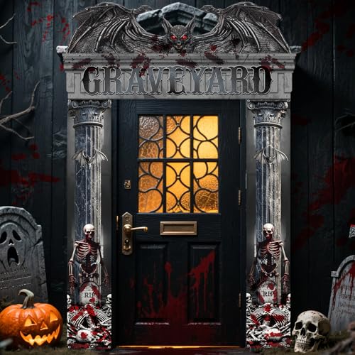 Halloween-Friedhofs-Türbanner für den Außenbereich, Dekoration Halloween-Friedhofs-Türbanner für den Außenbereich, Dekoration von LUUFILx