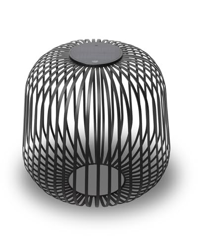 LUUK Studio Mobile LED Gartenlaterne, Solarleuchte für drinnen & draußen in modernem Design, IP65 wetterfest, wiederaufladbarer Akku per Solar & USB-C, Windlicht & Akku Laterne, Schwarz von LUUK Studio