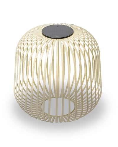 LUUK Studio Mobile Outdoor LED Solarleuchte, wetterfeste Terrassenbeleuchtung & Windlicht, Akku wiederaufladbar via USB-C und Solarenergie, Tischleuchte für Balkon & Garten, Designlampe, Sand Braun von LUUK Studio