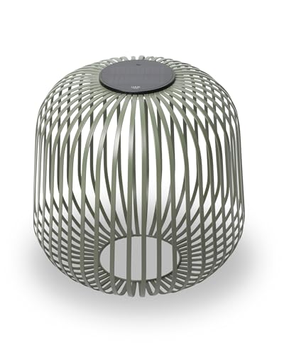 LUUK Studio Schlichte Solarlampe mit USB-C Backup für Garten und Terrasse, kabellose LED Balkonleuchte, dimmbar & IP65 Outdoor geeignet, mobile Außenbeleuchtung, dekoratives Stimmungslicht, Wald Grün von LUUK Studio