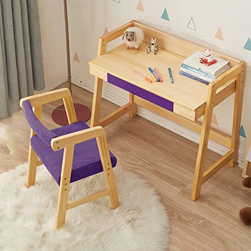 Schreibtisch- und Stuhl-Set für Kinder, Lerntisch und Stuhl, Kinderzimmertisch und Stuhl, verstellbare Höhe, multifunktionaler Hebetisch und Stuhl, Sicherheitsdesign, Lerntisch-Set mit Stauraum von LUUTTDM