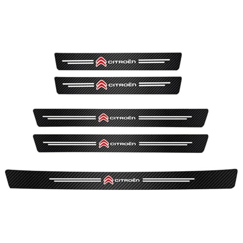 LUUXWPFZ 5 Stück Auto Einstiegsleisten Schutzfolie, für Citroen C3-XR 2015-2021 2022 2023 Türschweller Schutzaufkleber Anti-KratzTrim Scuff Styling SzubehöR,D von LUUXWPFZ