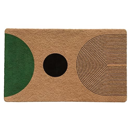 Luvadian Mid Century Moderne Boho-Fußmatte – Boho-Willkommensmatte, modernes Grün und Schwarz, Eingangsmatte für drinnen und draußen, 43,2 x 76,2 cm von LUVADIAN