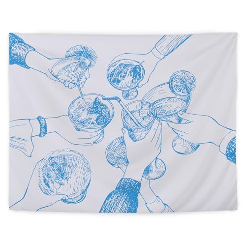 Luvadian Bar Art Wanddekoration, blauer trendiger Retro-Cheers, Cocktail, Champagner, ästhetischer Wandteppich, Wandbehang für Zuhause, Bar, Teenager, Mädchen, Schlafsaal, Wohnheim, 127 x 152 cm Luvadian Bar Art Wanddekoration, blauer trendiger Retro-Cheers, Cocktail, Champagner, ästhetischer Wandteppich, Wandbehang für Zuhause, Bar, Teenager, Mädchen, Schlafsaal, Wohnheim, 127 x 152 cm von LUVADIAN
