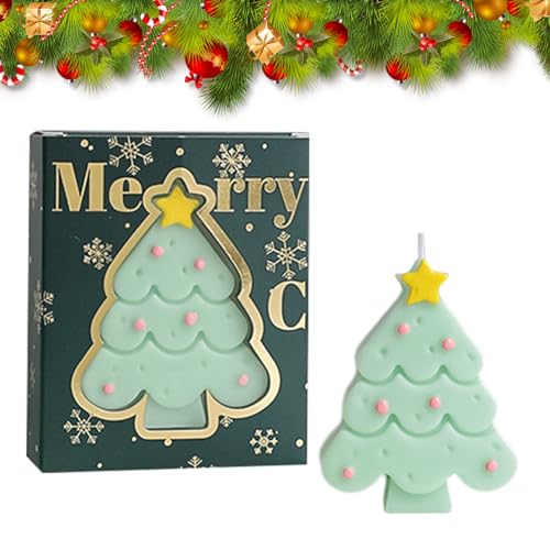 Weihnachten Duftkerze Weihnachtsbaum Kerze Mini Weihnachtsbaum Aromatherapie Kerze für Entspannung Weihnachten Heimdekoration Xmas Neujahr Geschenke (Grün) von LUVDECO