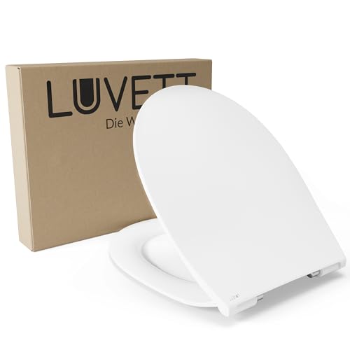 LUVETT® WC-Sitz C900 reddot® Designpreis Sieger, oval, EasyClean (abnehmbar), SoftClose® Absenkautomatik, Duroplast, Farbe:Weiß von LUVETT