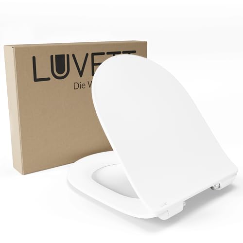 LUVETT® Deluxe WC-Sitz D800 mit Absenkautomatik SoftClose, EasyClean, Premium Duroplast > absolut kratzfest, Farbe: Weiß von LUVETT