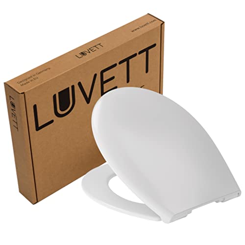 LUVETT® WC-SITZ C290, oval, doppelte Absenkautomatik Softclose, einfache Reinigung,Toilettendeckel abnehmbar, Farbe:Weiß von LUVETT