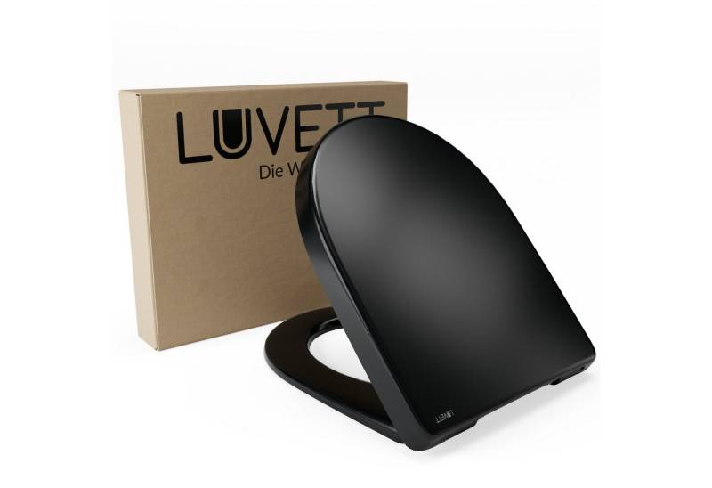 LUVETT WC-Sitz D-Form universal D140 (Inklusive 3 Befestigungsarten), mit Original SoftClose® Absenkautomatik, Duroplast, WrapOver von LUVETT