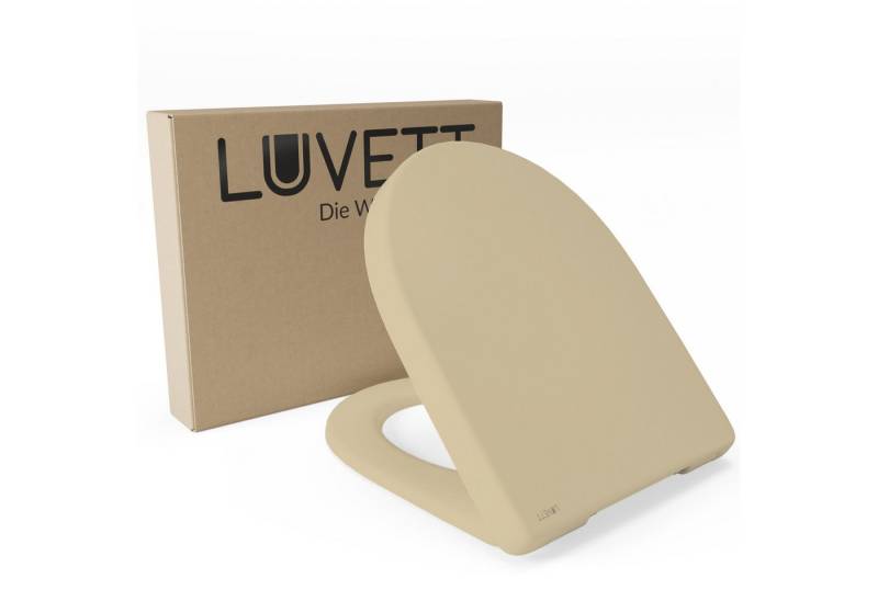 LUVETT WC-Sitz D-Form universal D140 (Inklusive 3 Befestigungsarten), mit Original SoftClose® Absenkautomatik, Duroplast, WrapOver von LUVETT
