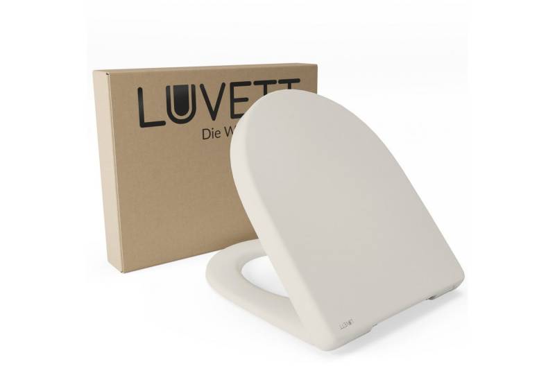 LUVETT WC-Sitz D-Form universal D140 (Inklusive 3 Befestigungsarten), mit Original SoftClose® Absenkautomatik, Duroplast, WrapOver von LUVETT