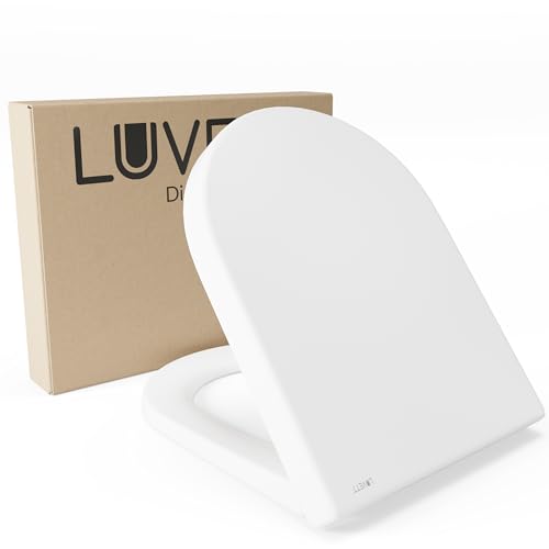 LUVETT® WC-Sitz D650 D-Form Weiß mit Absenkautomatik SoftClose, EasyClean (abnehmbar), Duroplast, einfache Befestigung von oben, Made in EU, u.a. für Duravit ME by Starck von LUVETT