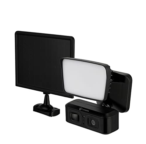 LUVISION LED-Solar Flutlicht-Kamera mit WLAN - Solarbetreibenes Flutlicht mit Überwachungskamera und PIR Bewegungsmelder, ideal für Außenbereiche von LUVISION