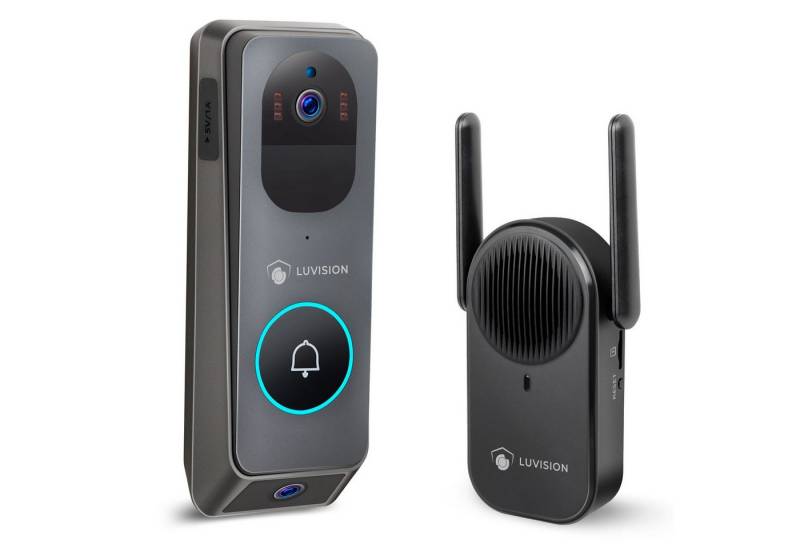 LUVISION Smart Home Türklingel Y03-W2 (Außen- und Innenbereich, 1-tlg., WLAN Funk Video Türklingel Türglocke mit Überwachungskamera Kabellos, 2-Wege Audio, Mikrofon, Bewegungserkennung, Dual Kamera, Nachtsicht) von LUVISION