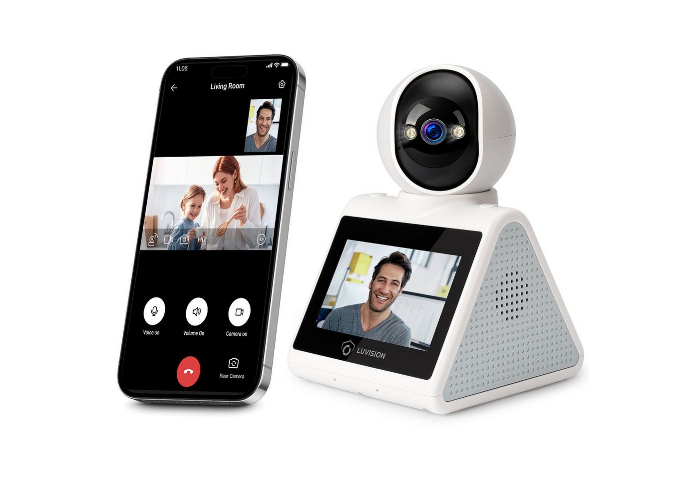 LUVISION Überwachungskamera C41Plus (Innenbereich, 1-tlg., WLAN PTZ Überwachung Kamera Autotracking Nachtsicht, Senioren, Baby, Mikrofon, 2-Wege Audio, App) von LUVISION