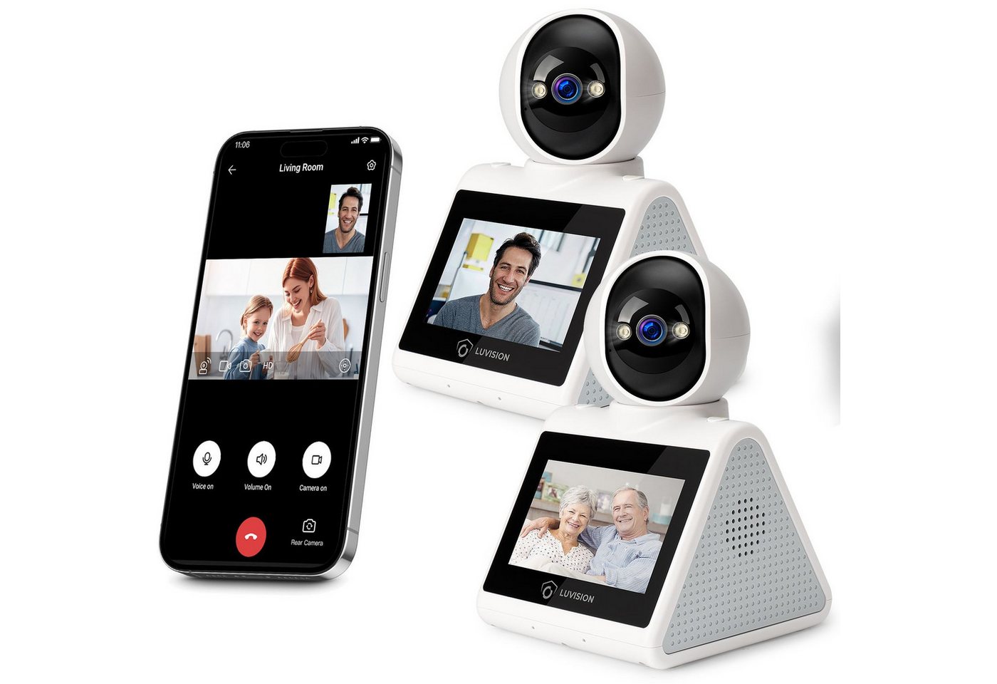 LUVISION Überwachungskamera C41Plus (Innenbereich, 1-tlg., WLAN PTZ Überwachung Kamera Autotracking Nachtsicht, Senioren, Baby, Mikrofon, 2-Wege Audio, App) von LUVISION