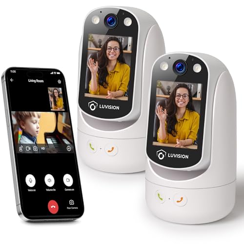 LUVISION WLAN PTZ Überwachungskamera Auto-Tracking Video Anrufkamera, Telefonkamera mit Gegensprechfunktion für Kinder Senioren und Haustier Überwachung mit App, Nachtsicht (2X Kamera) von LUVISION