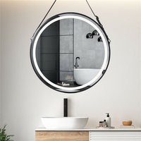 Led Badspiegel 60 cm Rund Badspiegel Badezimmerspiegel mit Touchschalter, Dimmabr 3 Lichtfarbe, Beschlagfrei IP44 von LUVODI
