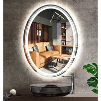 Luvodi - Oval Badspiegel mit Beleuchtung 60x80 cm, led Wandspiegel Beleuchtet mit 3 Touchschalter Antibeschlag Dimmbar Luvodi - Oval Badspiegel mit Beleuchtung 60x80 cm, led Wandspiegel Beleuchtet mit 3 Touchschalter Antibeschlag Dimmbar von LUVODI
