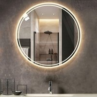 Luvodi - Rund Badspiegel mit Beleuchtung - Antibeschlag led Badezimmerspiegel mit umlaufenden Raumlicht und hinterleuchtet - Dimmbar 3 Lichtfarben von LUVODI