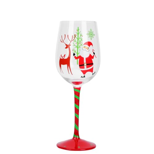 LUVYIMO Weinglas Kristallglas Weinglas Neue Dekoration Farbe einzelne Geschenkbox Rotweinkelch Weihnachtsweinglas von LUVYIMO