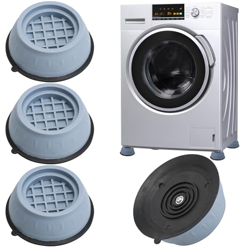LUVZOOR 4 Stück Waschmaschine Füße Pad, Universal Anti Vibration Waschmaschine Matte aus hochwertigem Silikon, Antirutschmatte Waschmaschine für Waschmaschinen und Trockner von LUVZOOR