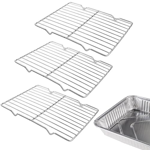 3er-Pack Kühlgitter zum Backen, 21,1 x 29 cm, Edelstahl-Draht-Plätzchenständer, passend für Viertelblechpfanne, kleines Gitter-Backrost zum Backen, Kochen, Braten, Ofen 3er-Pack Kühlgitter zum Backen, 21,1 x 29 cm, Edelstahl-Draht-Plätzchenständer, passend für Viertelblechpfanne, kleines Gitter-Backrost zum Backen, Kochen, Braten, Ofen von LUWOO