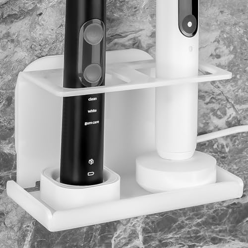 Elektrischer Zahnbürstenhalter, Wandmontage, Kabel-Organizer für elektrische Zahnbürsten, hält 2 Ladegeräte, selbstklebender Ständer für elektrische Zahnbürste für Badezimmer, Medizinschrank Elektrischer Zahnbürstenhalter, Wandmontage, Kabel-Organizer für elektrische Zahnbürsten, hält 2 Ladegeräte, selbstklebender Ständer für elektrische Zahnbürste für Badezimmer, Medizinschrank von LUWOO