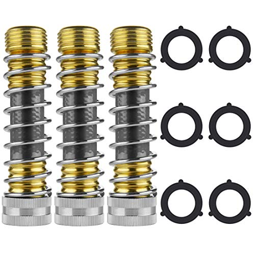 Gartenschlauch-Verlängerungsadapter, Schlauchknickschutz mit Spiralfeder und massiver Messingkupplung, 3 Stück Gartenschlauch-Verlängerungsadapter, Schlauchknickschutz mit Spiralfeder und massiver Messingkupplung, 3 Stück von LUWOO