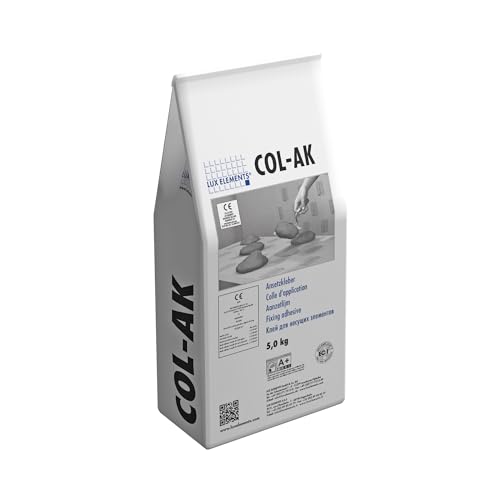 LUX ELEMENTS Ansetzkleber COL-AK 5kg I Fertig vorgemischter Trockenmörtel für Ansetzen, Nivellieren & Verkleben von Bauplatten & Duschböden I Wasserfest von LUX ELEMENTS
