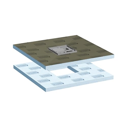 LUX ELEMENTS abgedichteter Duschboden 90 x 90cm I Hartschaum Duschbodenelement mit Bodenablaufpumpe & Gefälle (vierseitig) - Fertig zum Verfliesen von LUX ELEMENTS