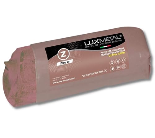 Lux Metal Polierpaste Braun 700 g Grob Schleifpaste Für Spiegelnden Glanz Und Kratzerentfernung Auf Edelstahl, Aluminium, Messing, Chrom, Holz Marmor und Weitere Metall Ideal Zum Polieren von Messern von Lux Metal