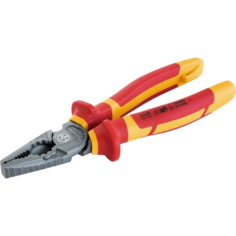 LUX PRO Kraft-Kombizange 180 mm VDE isolierte Griffe Made in Germany von LUX-TOOLS PRO