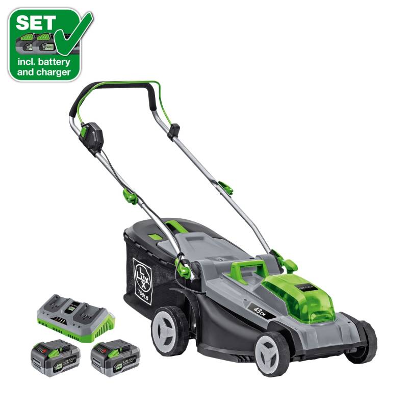 LUX 40V Akku-Rasenmäher 1 PowerSystem A-RM-2x 20/43 Set 2x 20V Akkus von LUX-TOOLS
