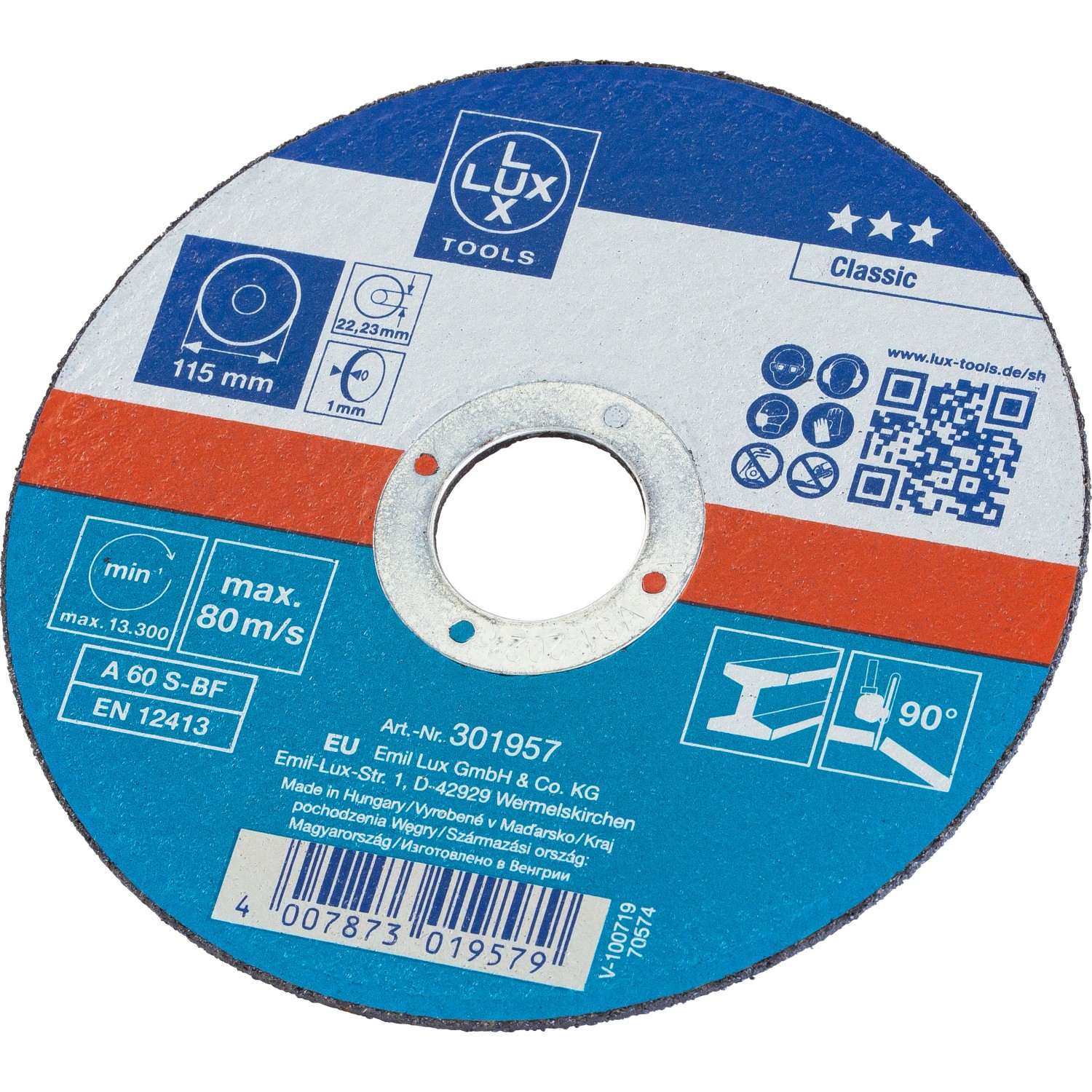LUX-TOOLS Gewebe-Trennscheibe Metall Ø 115 mm Stärke 1 mm LUX-TOOLS Gewebe-Trennscheibe Metall Ø 115 mm Stärke 1 mm von LUX-TOOLS